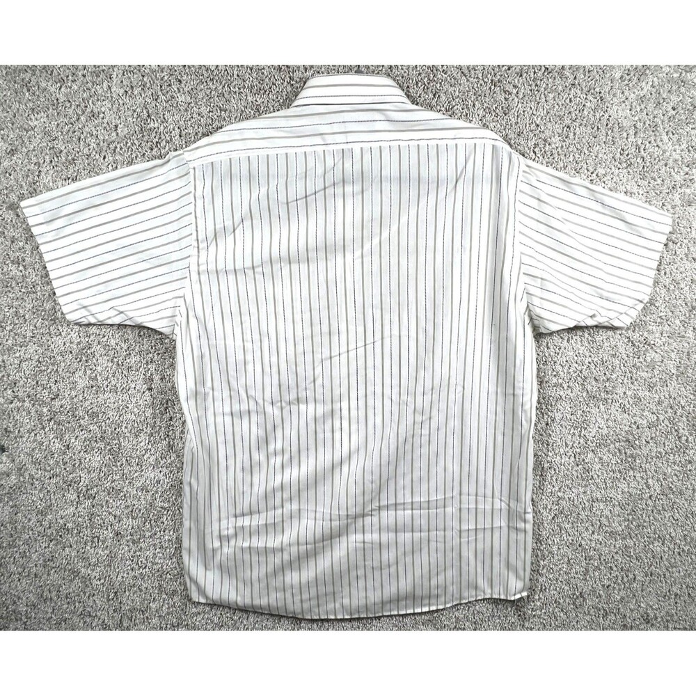 Editions by Van Heusen Shirt Mens Multicolor Striped Short Sleeve size 16 - Picture 5 of 7